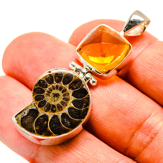 Ammonite Fossil Pendants handcrafted by Ana Silver Co - PD758982