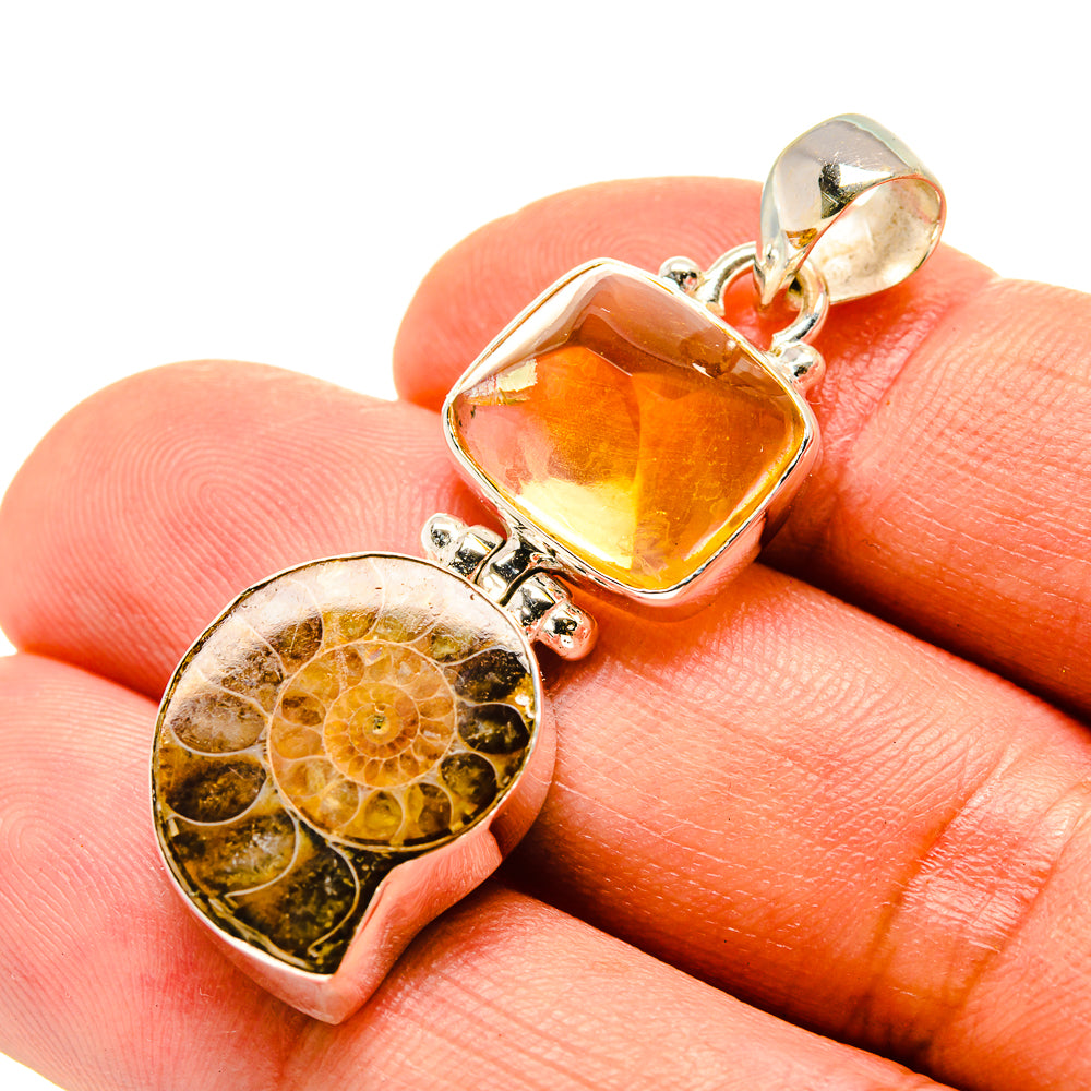 Ammonite Fossil Pendants handcrafted by Ana Silver Co - PD758983
