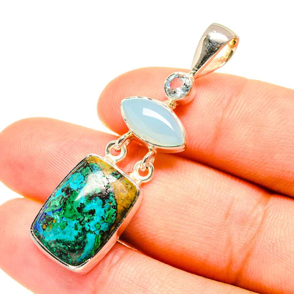 Chrysocolla Pendants handcrafted by Ana Silver Co - PD7590