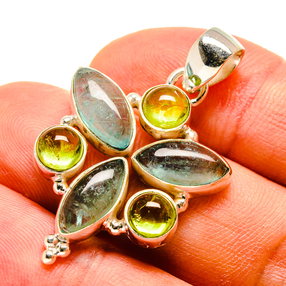 Blue Fluorite Pendants handcrafted by Ana Silver Co - PD759000