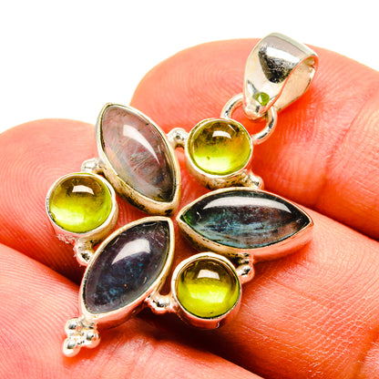 Blue Fluorite Pendants handcrafted by Ana Silver Co - PD759001