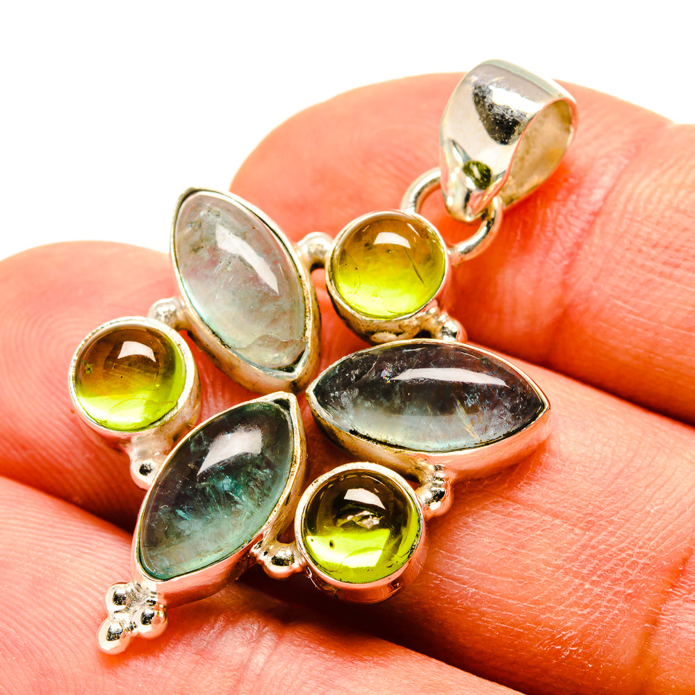 Blue Fluorite Pendants handcrafted by Ana Silver Co - PD759006