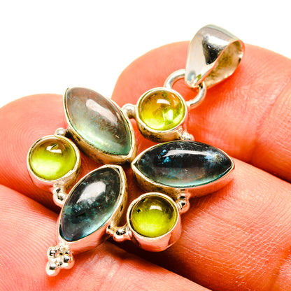 Blue Fluorite Pendants handcrafted by Ana Silver Co - PD759029