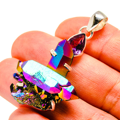 Titanium Sunshine Druzy Pendants handcrafted by Ana Silver Co - PD759074