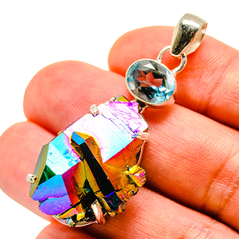Titanium Sunshine Druzy Pendants handcrafted by Ana Silver Co - PD759075