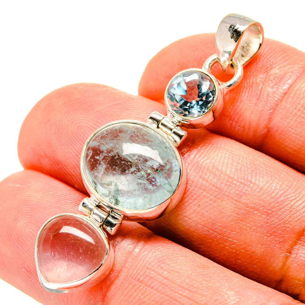 Aquamarine Pendants handcrafted by Ana Silver Co - PD759093