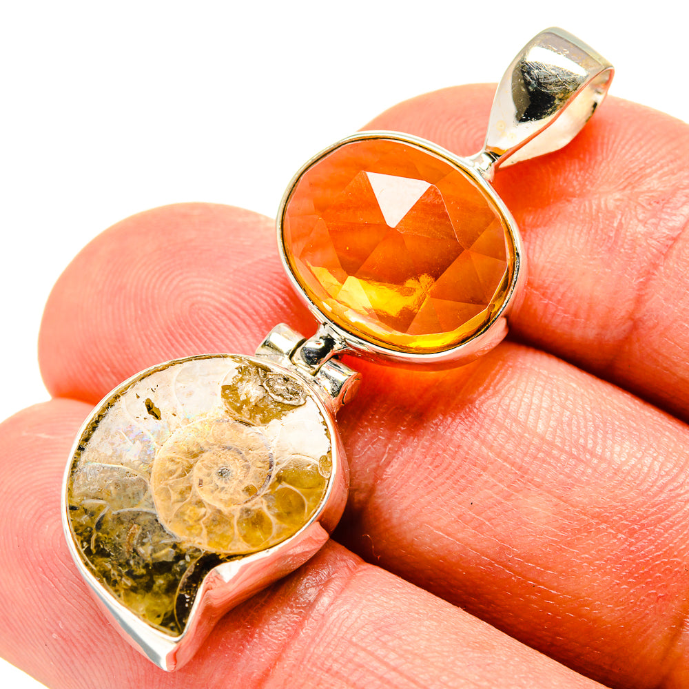 Ammonite Fossil Pendants handcrafted by Ana Silver Co - PD759097