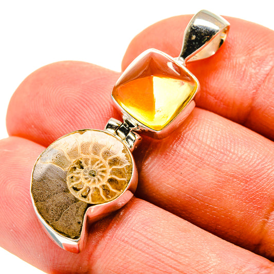Ammonite Fossil Pendants handcrafted by Ana Silver Co - PD759098