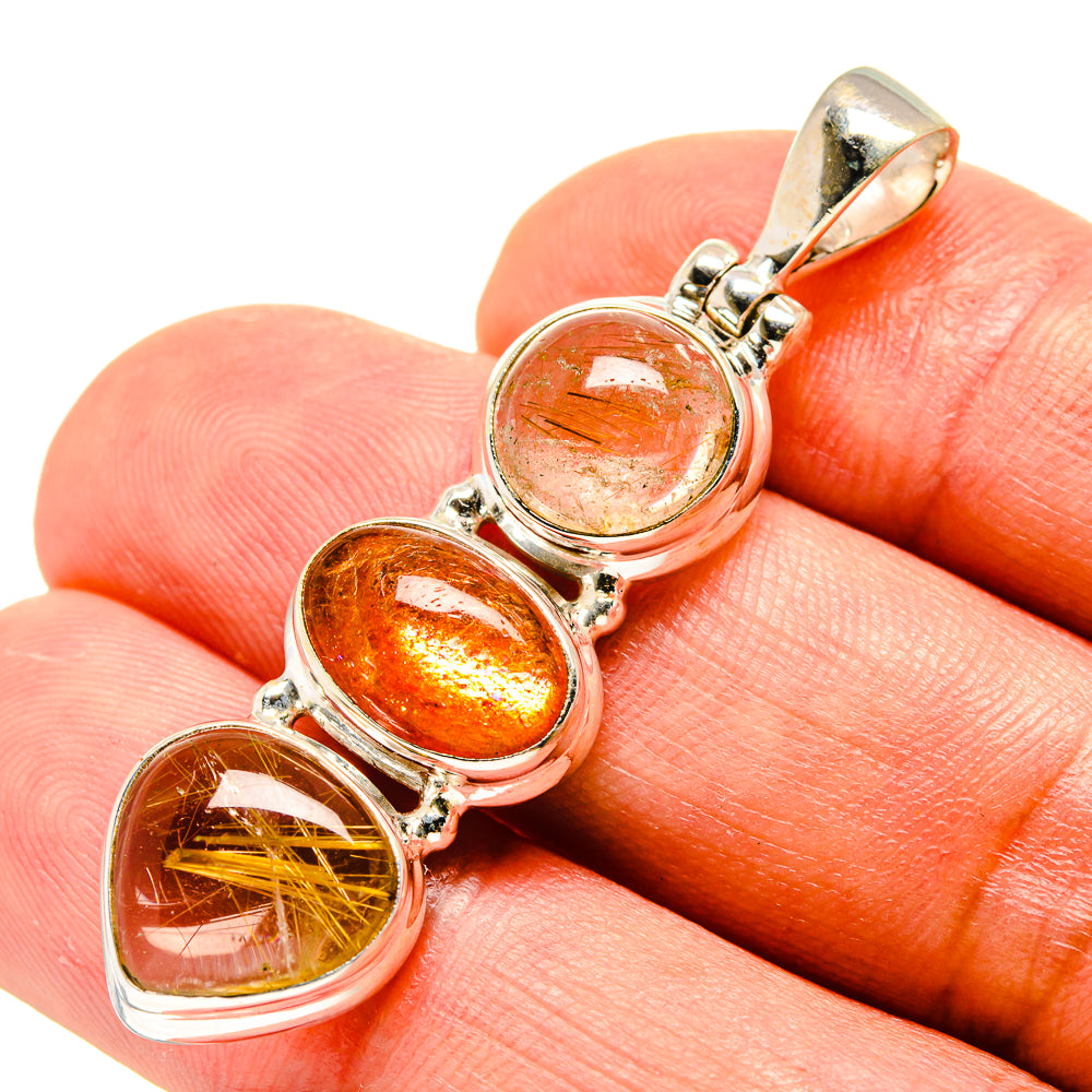 Rutilated Quartz Pendants handcrafted by Ana Silver Co - PD759099