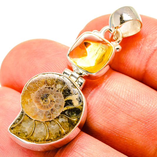 Ammonite Fossil Pendants handcrafted by Ana Silver Co - PD759104