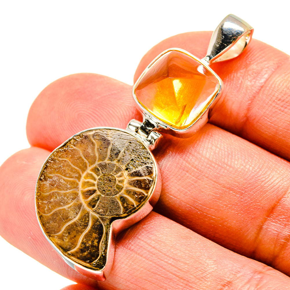 Ammonite Fossil Pendants handcrafted by Ana Silver Co - PD759105