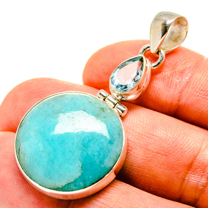 Peruvian Amazonite Pendants handcrafted by Ana Silver Co - PD759106
