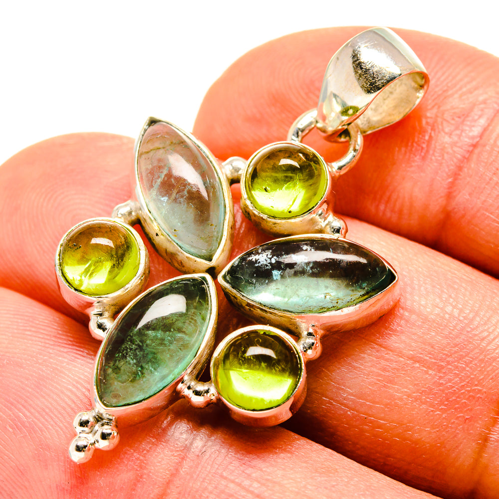 Blue Fluorite Pendants handcrafted by Ana Silver Co - PD759109