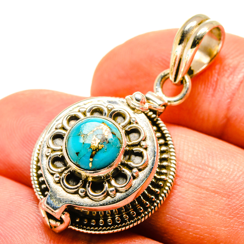 Blue Copper Composite Turquoise Pendants handcrafted by Ana Silver Co - PD759123