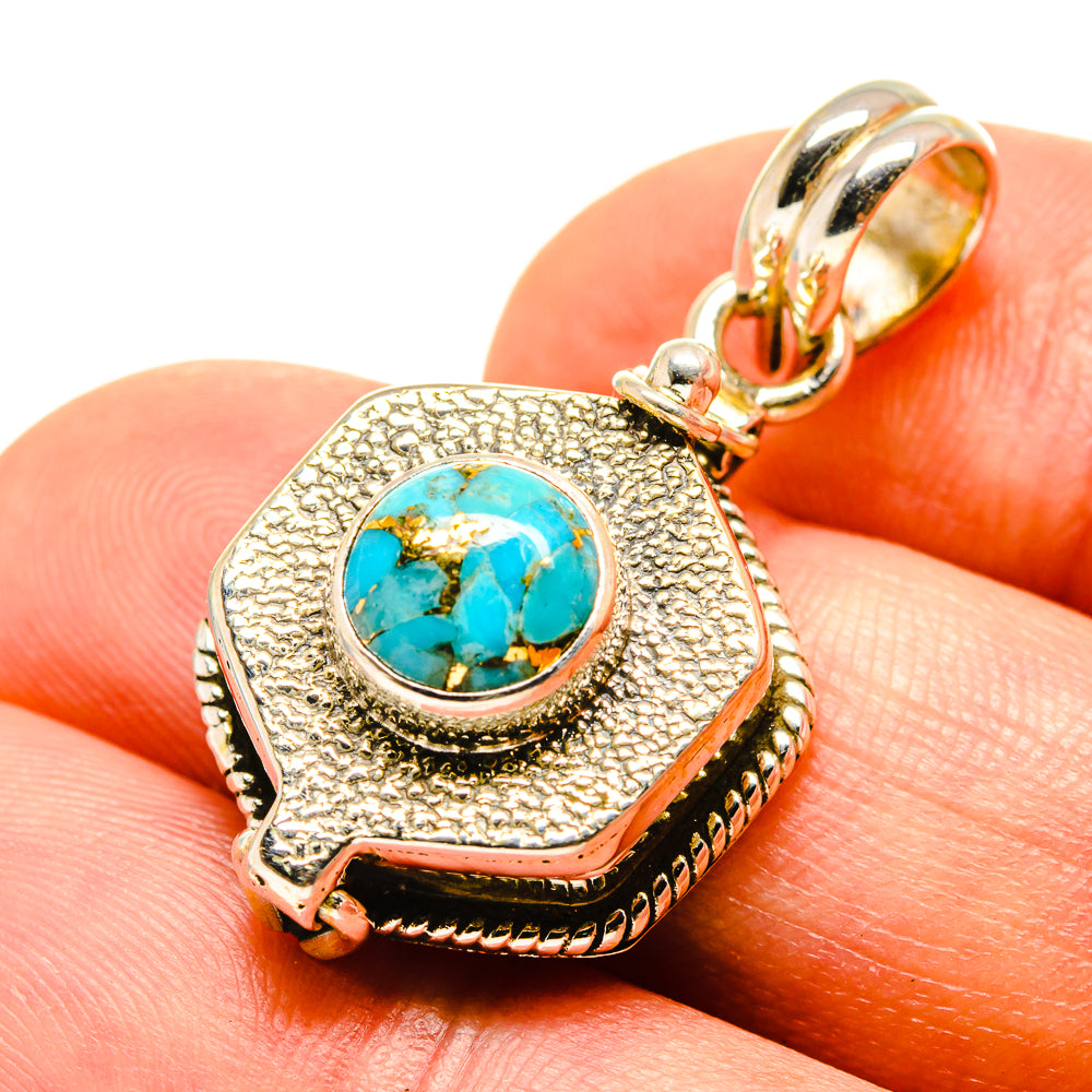 Blue Copper Composite Turquoise Pendants handcrafted by Ana Silver Co - PD759138
