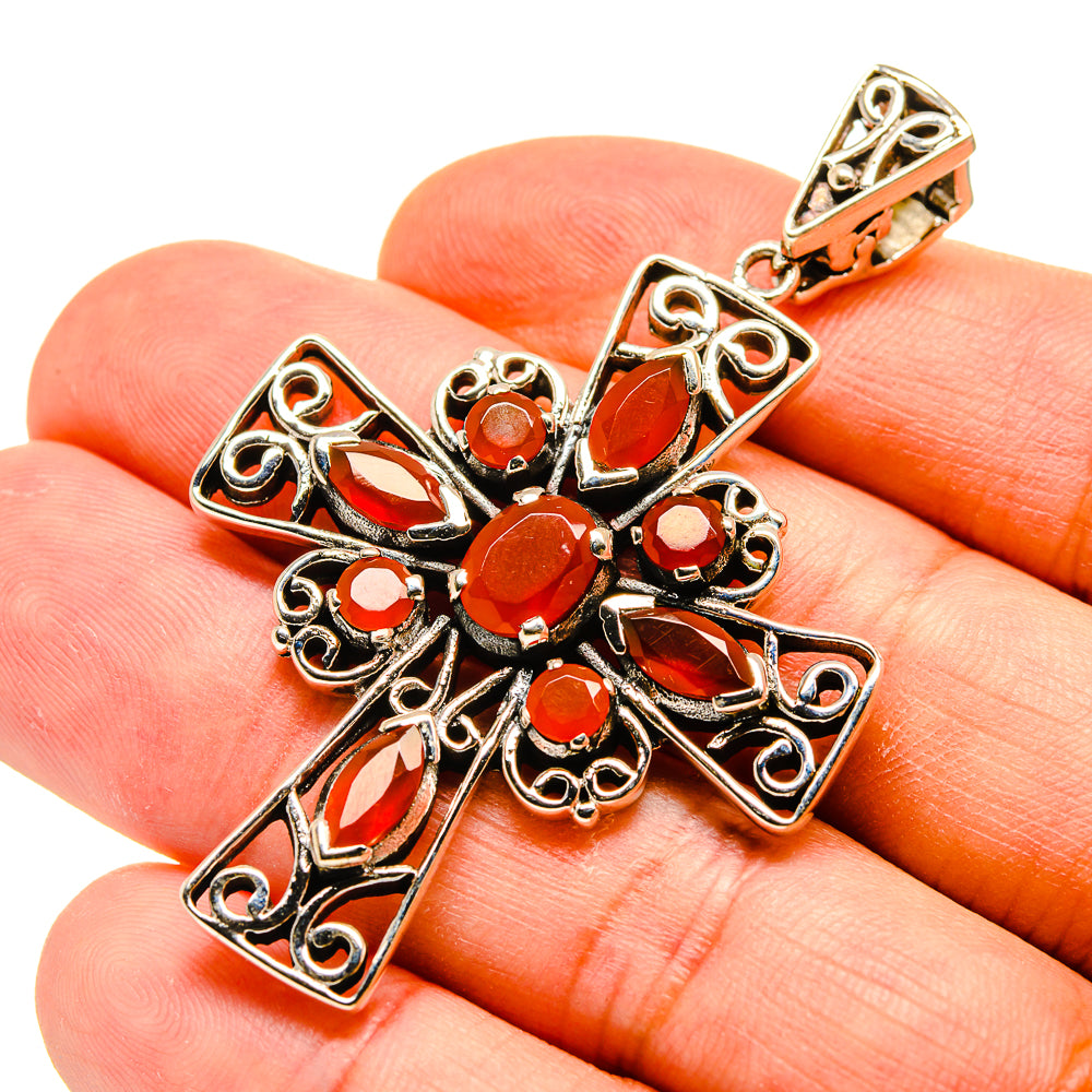 Carnelian Cross Pendants handcrafted by Ana Silver Co - PD759146