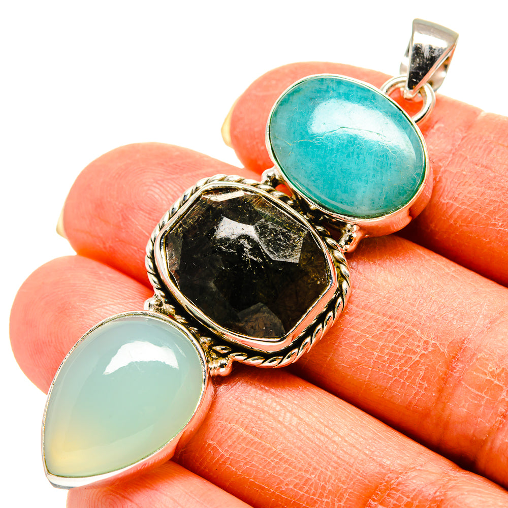 Tourmalinated Quartz Pendants handcrafted by Ana Silver Co - PD759158