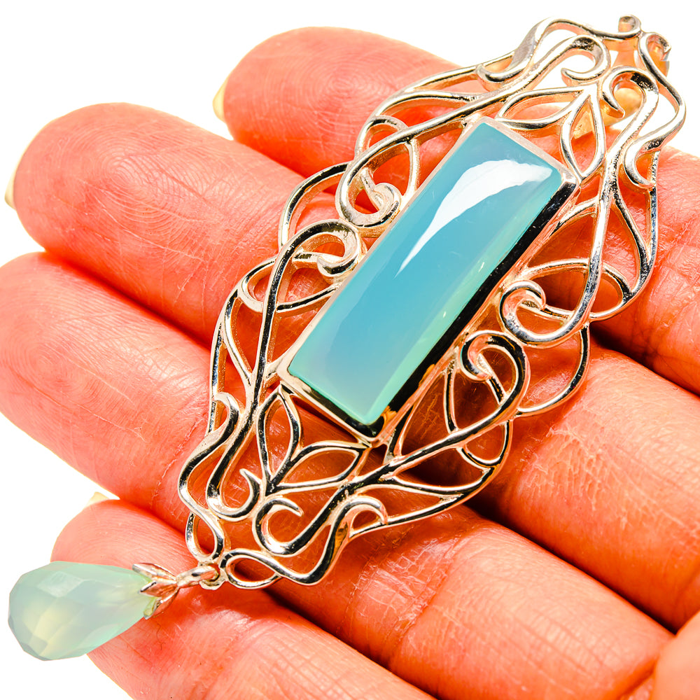 Aqua Chalcedony Pendants handcrafted by Ana Silver Co - PD759172