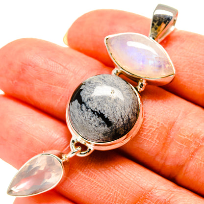 Snowflake Obsidian Pendants handcrafted by Ana Silver Co - PD759175