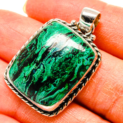 Malachite In Chrysocolla Pendants handcrafted by Ana Silver Co - PD759185