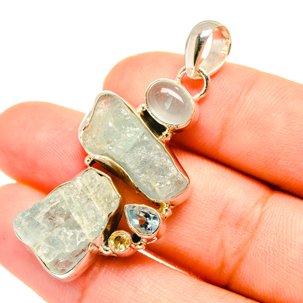 Aquamarine Pendants handcrafted by Ana Silver Co - PD7592