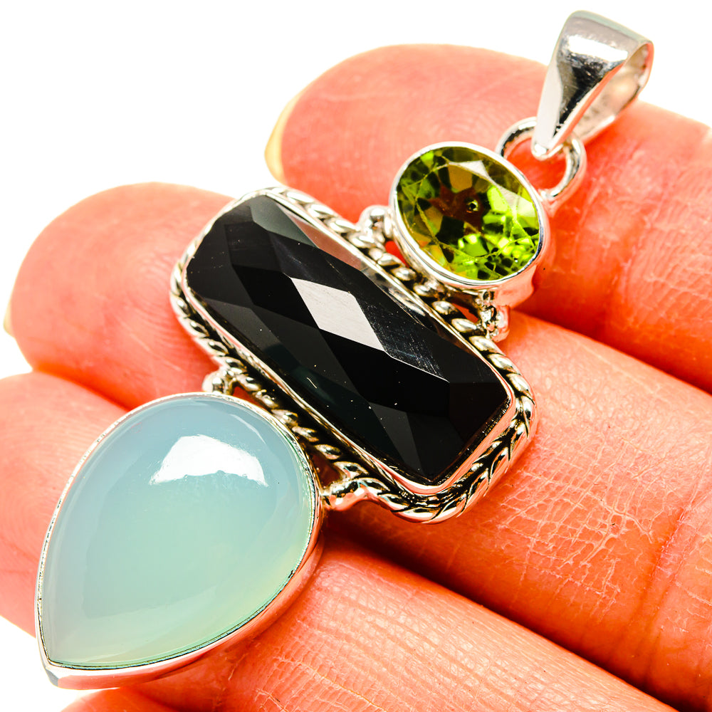 Aqua Chalcedony Pendants handcrafted by Ana Silver Co - PD759204