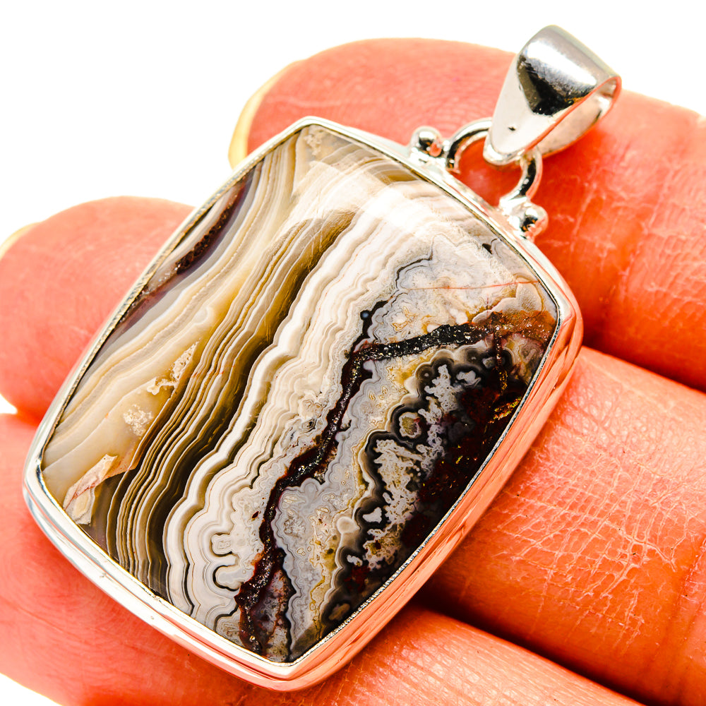 Laguna Lace Agate Pendants handcrafted by Ana Silver Co - PD759213