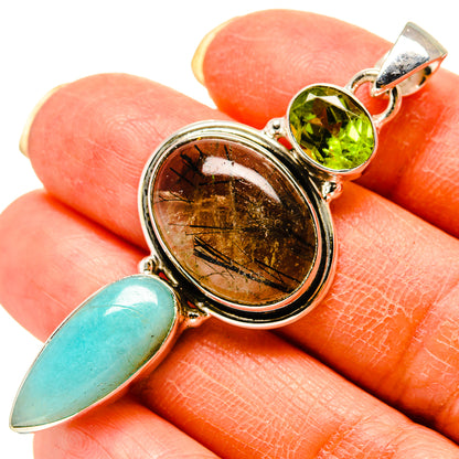 Tourmalinated Quartz Pendants handcrafted by Ana Silver Co - PD759217