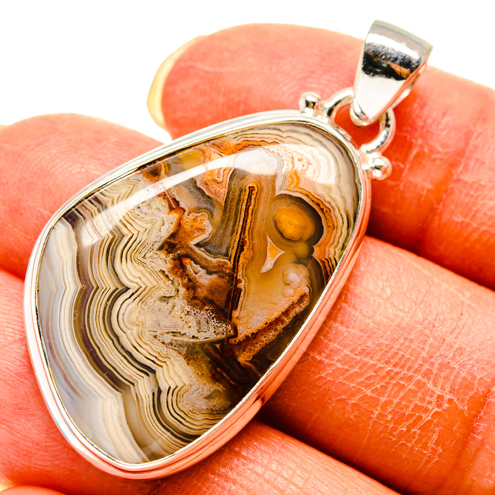 Laguna Lace Agate Pendants handcrafted by Ana Silver Co - PD759220