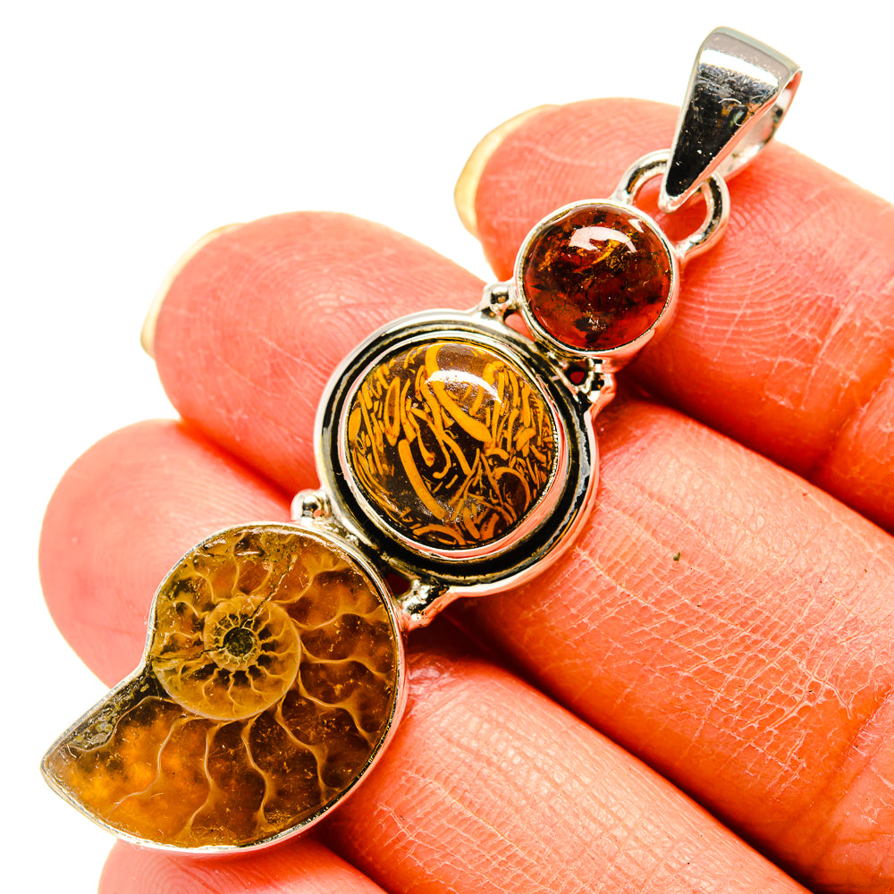 Ammonite Fossil Pendants handcrafted by Ana Silver Co - PD759223