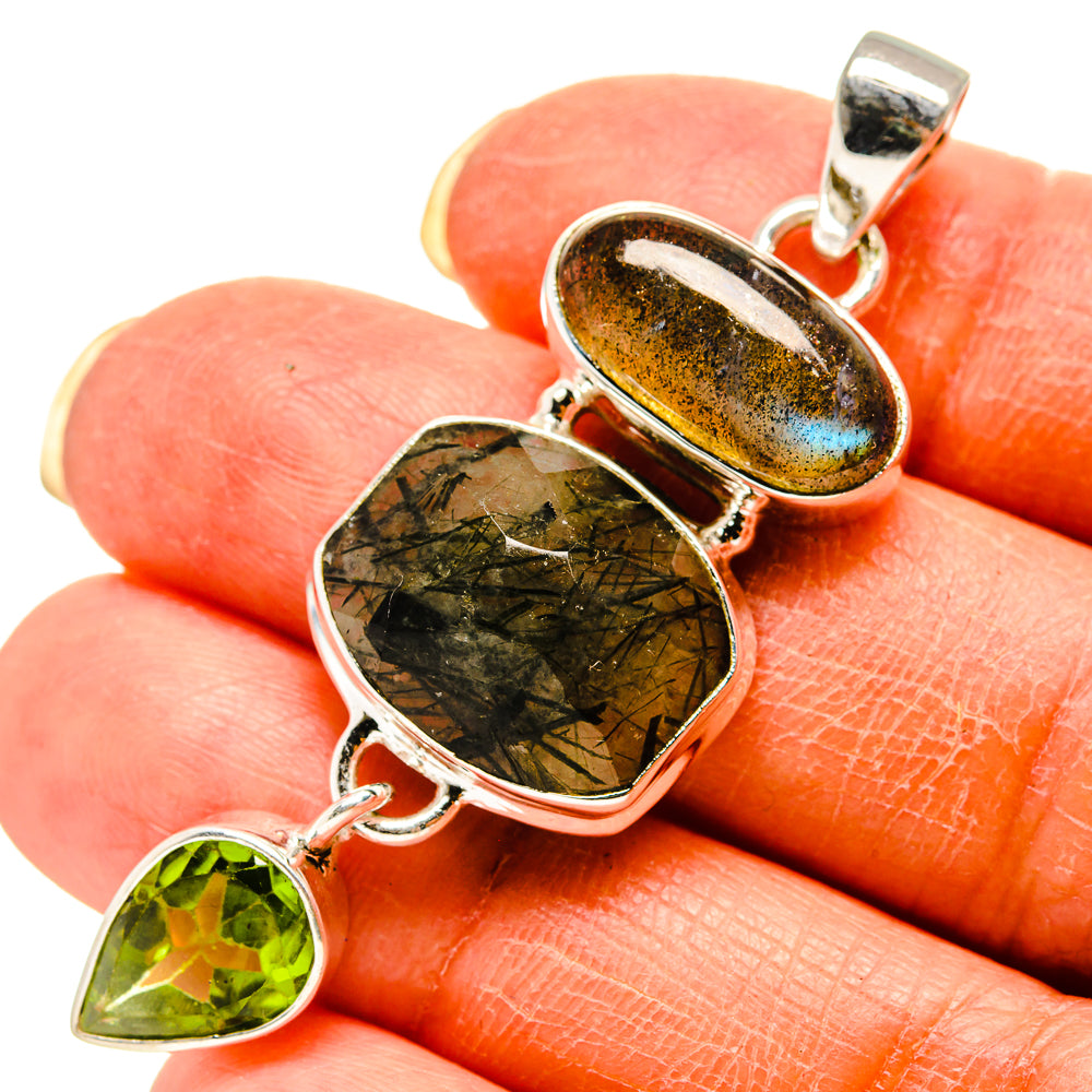 Tourmalinated Quartz Pendants handcrafted by Ana Silver Co - PD759229