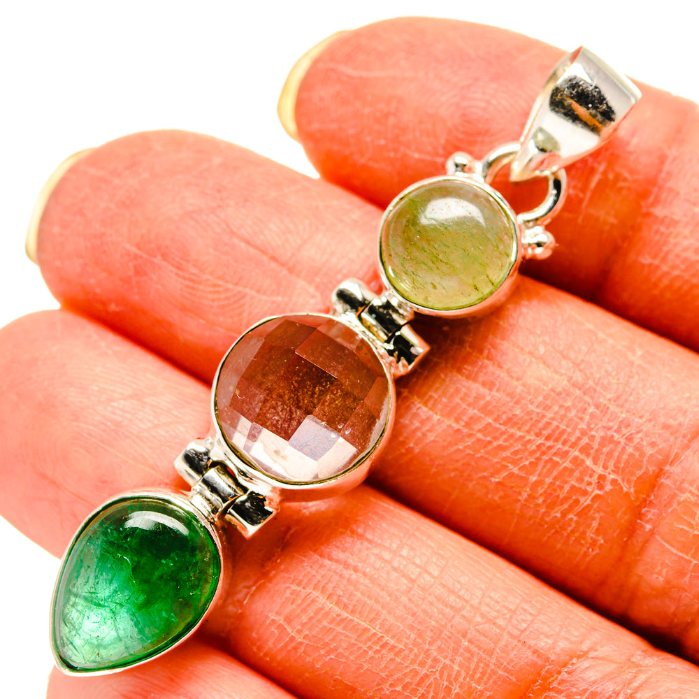 Green Tourmaline Pendants handcrafted by Ana Silver Co - PD759240