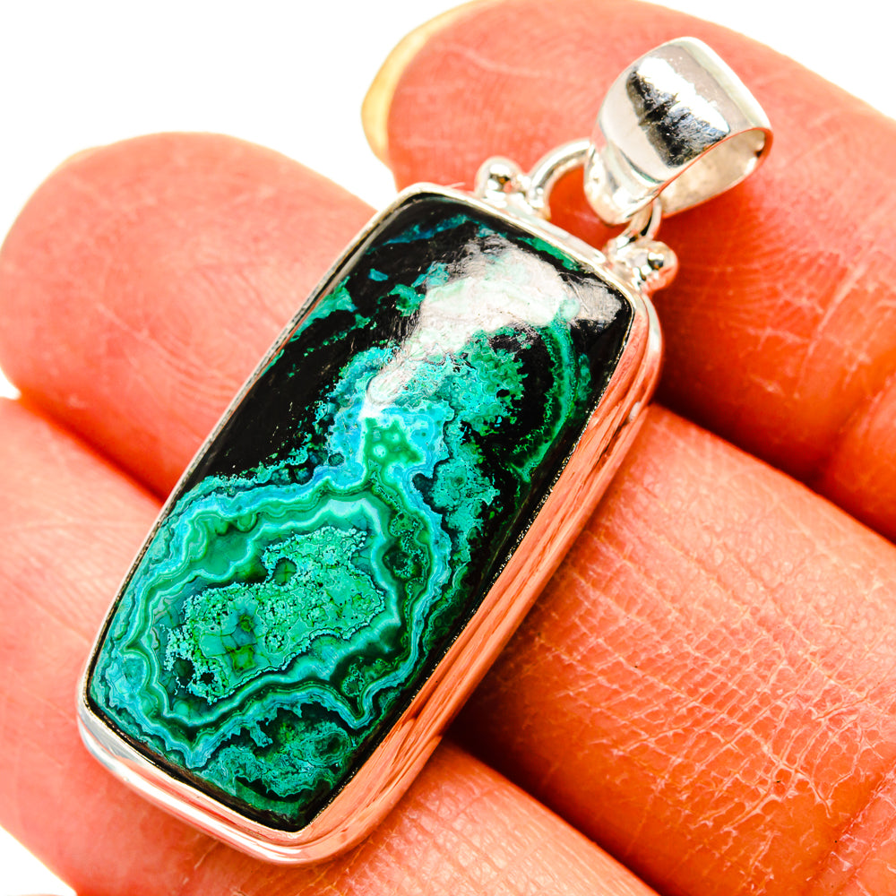 Malachite In Chrysocolla Pendants handcrafted by Ana Silver Co - PD759242