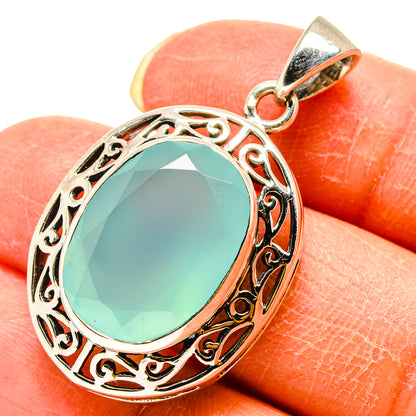 Aqua Chalcedony Pendants handcrafted by Ana Silver Co - PD759245