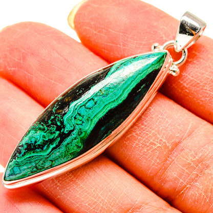 Malachite In Chrysocolla Pendants handcrafted by Ana Silver Co - PD759262