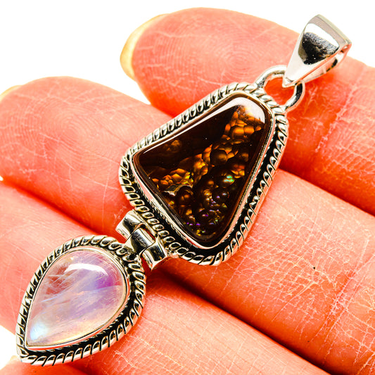 Mexican Fire Agate Pendants handcrafted by Ana Silver Co - PD759291