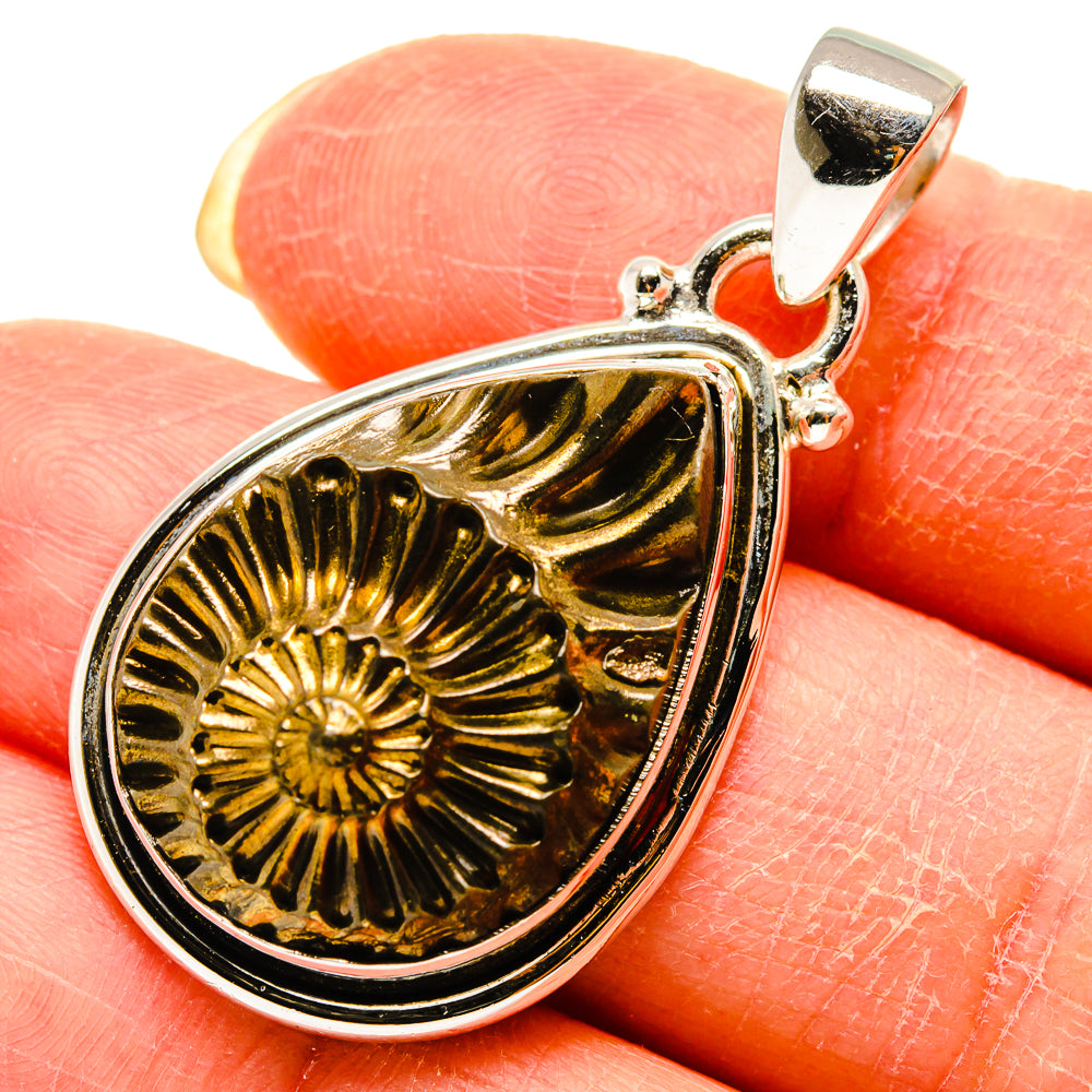 Pyrite Fossil Pendants handcrafted by Ana Silver Co - PD759295