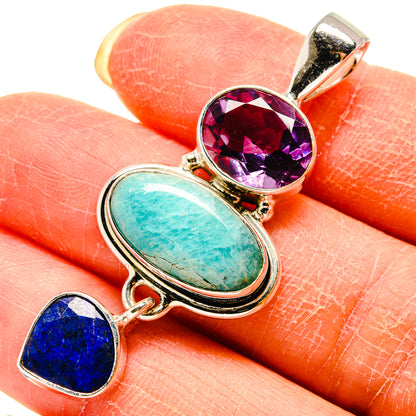 Peruvian Amazonite Pendants handcrafted by Ana Silver Co - PD759302