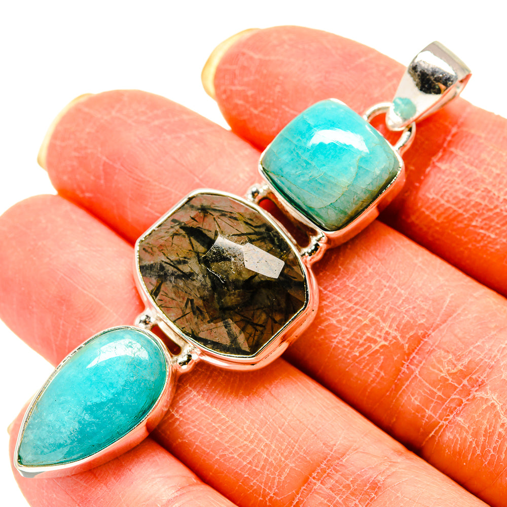 Green Moss Agate Pendants handcrafted by Ana Silver Co - PD759303