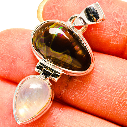 Mexican Fire Agate Pendants handcrafted by Ana Silver Co - PD759315