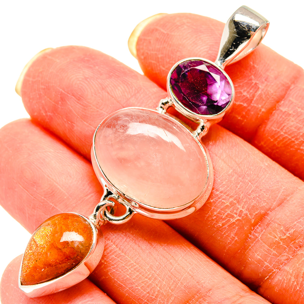 Rose Quartz Pendants handcrafted by Ana Silver Co - PD759319
