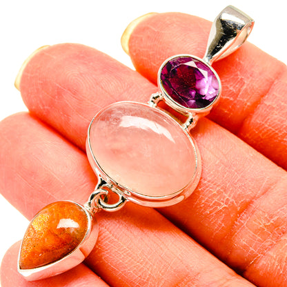 Rose Quartz Pendants handcrafted by Ana Silver Co - PD759319