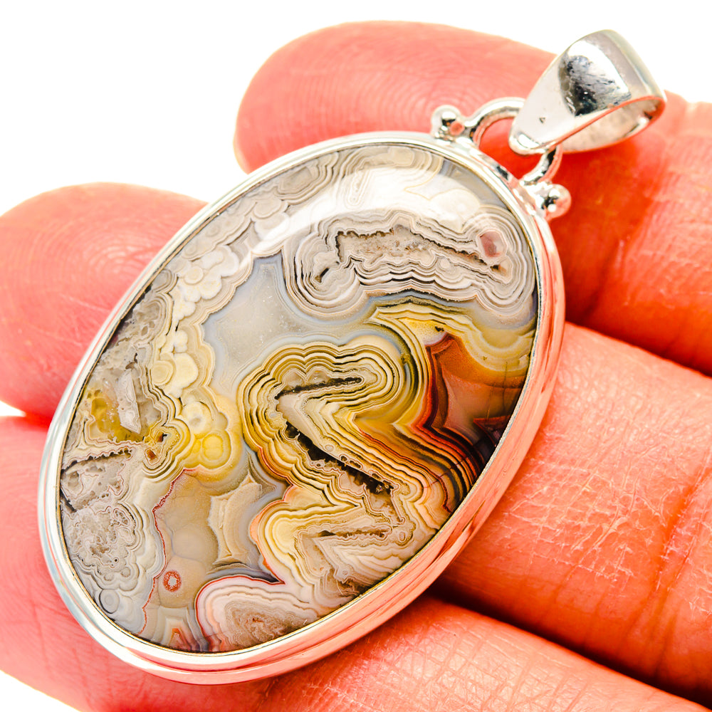 Laguna Lace Agate Pendants handcrafted by Ana Silver Co - PD759335
