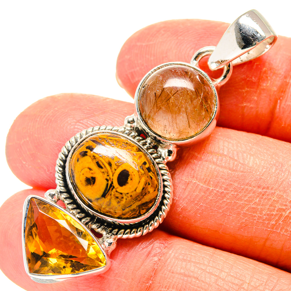 Palm Wood Jasper Pendants handcrafted by Ana Silver Co - PD759362