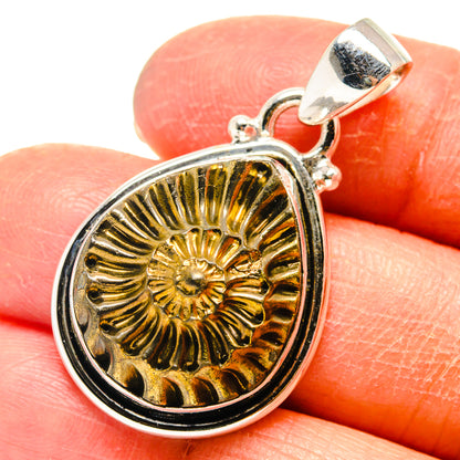 Pyrite Fossil Pendants handcrafted by Ana Silver Co - PD759398