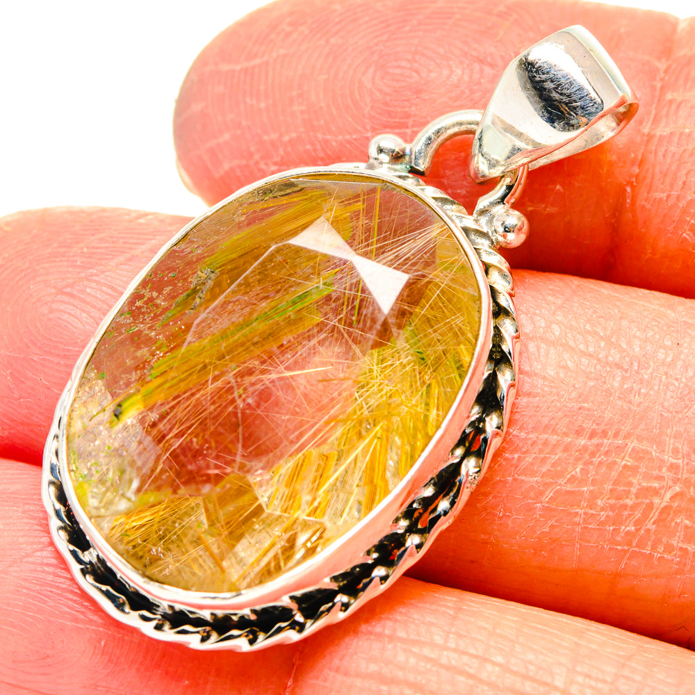 Rutilated Quartz Pendants handcrafted by Ana Silver Co - PD759401
