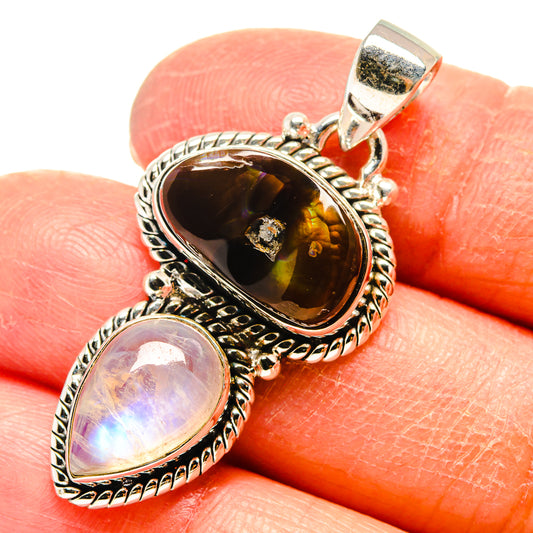 Mexican Fire Agate Pendants handcrafted by Ana Silver Co - PD759412