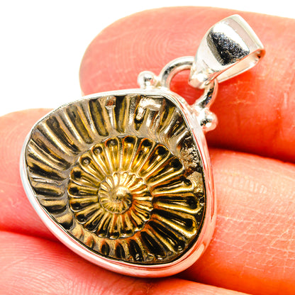 Pyrite Fossil Pendants handcrafted by Ana Silver Co - PD759416
