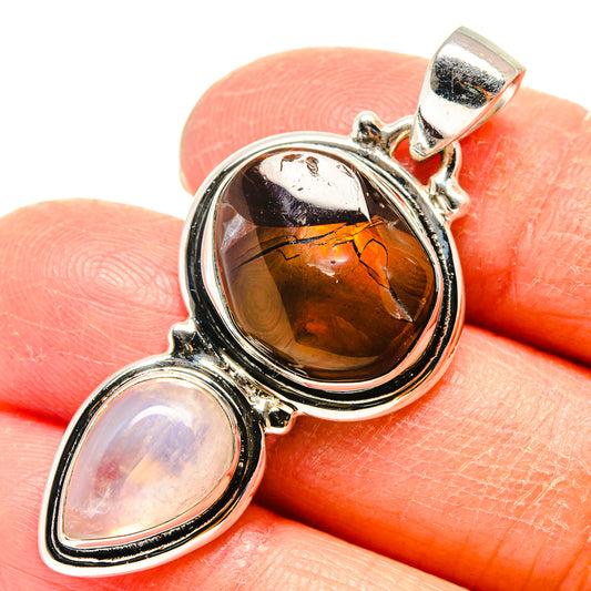 Mexican Fire Agate Pendants handcrafted by Ana Silver Co - PD759419