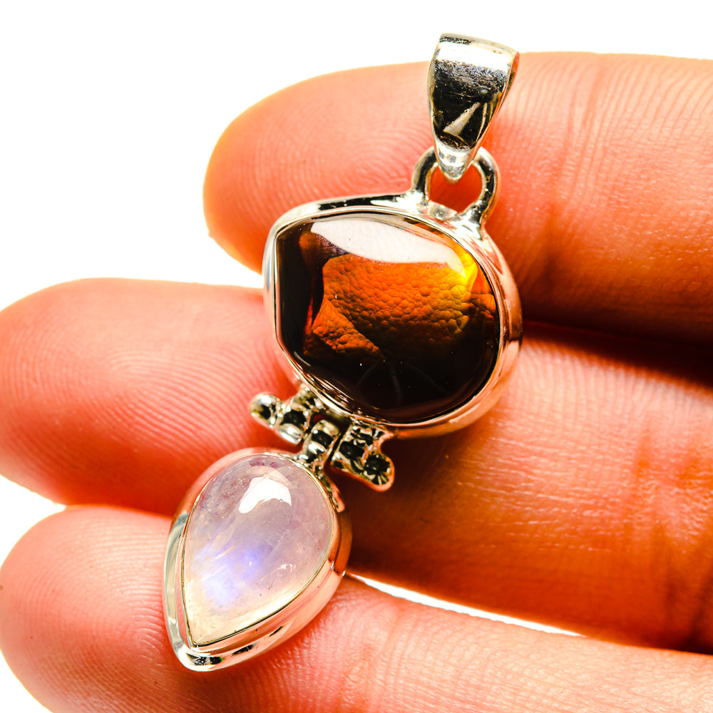 Mexican Fire Agate Pendants handcrafted by Ana Silver Co - PD759436